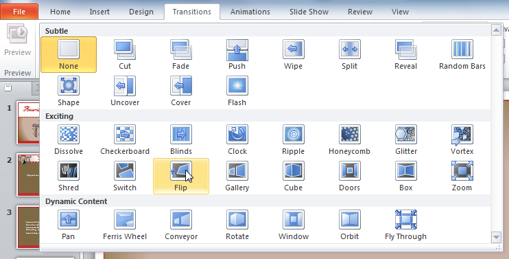 download powerpoint 2010 transitions